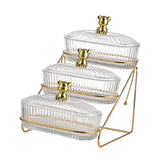 Maxbell 2xDried Fruit Dish Transparent Snack Plates for Appetizer Candies Dried Fruits 3 Tier