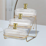 Maxbell 2xDried Fruit Dish Transparent Snack Plates for Appetizer Candies Dried Fruits 3 Tier