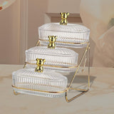 Maxbell 2xDried Fruit Dish Transparent Snack Plates for Appetizer Candies Dried Fruits 3 Tier