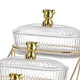 Maxbell 2xDried Fruit Dish Transparent Snack Plates for Appetizer Candies Dried Fruits 3 Tier