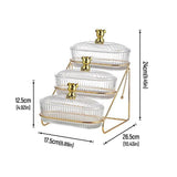 Maxbell 2xDried Fruit Dish Transparent Snack Plates for Appetizer Candies Dried Fruits 3 Tier