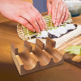 Maxbell Maxbell Wooden Sushi Holder Stand Sushi Serving Plate for Parties Desktop Restaurant 3 Grid
