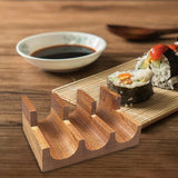 Maxbell Maxbell Wooden Sushi Holder Stand Sushi Serving Plate for Parties Desktop Restaurant 3 Grid