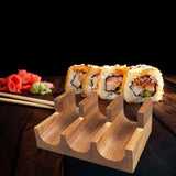 Maxbell Maxbell Wooden Sushi Holder Stand Sushi Serving Plate for Parties Desktop Restaurant 3 Grid
