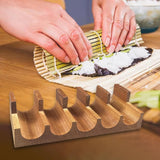 Maxbell Maxbell Wooden Sushi Holder Stand Sushi Serving Plate for Parties Desktop Restaurant 5 Grid