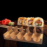 Maxbell Maxbell Wooden Sushi Holder Stand Sushi Serving Plate for Parties Desktop Restaurant 5 Grid