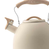 Maxbell Whistling Tea Kettle Portable Loud Whistle Kettle for Camping Dorm Household beige