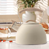 Maxbell Whistling Tea Kettle Portable Loud Whistle Kettle for Camping Dorm Household beige