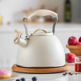 Maxbell Whistling Tea Kettle Portable Loud Whistle Kettle for Camping Dorm Household beige