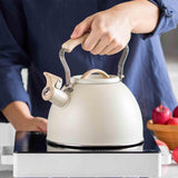 Maxbell Whistling Tea Kettle Portable Loud Whistle Kettle for Camping Dorm Household beige