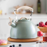 Maxbell Whistling Tea Kettle Portable Loud Whistle Kettle for Camping Dorm Household green