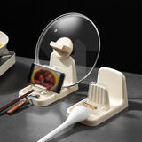 Maxbell Spoon Rest with Pot Lid Holder for Placing Spoons, Pot Lids, Spatulas, Ladle