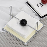 Maxbell Napkin Holder Convenient Iron Tissue Rack for Picnics Bedroom Birthday Party White