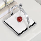 Maxbell Napkin Holder Convenient Iron Tissue Rack for Picnics Bedroom Birthday Party Black