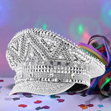 Maxbell Steampunk Hat Sequin Sparkly Burning Man Hat for Music Festival Prom Cosplay