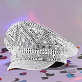 Maxbell Steampunk Hat Sequin Sparkly Burning Man Hat for Music Festival Prom Cosplay