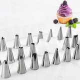 Maxbell 24x Russian Piping Tips Set Icing Piping Nozzles for Cupcake Weddings Baking style A