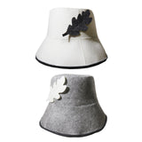 Maxbell Sauna Felt Cap Bath Hat Accessory Comfortable to Wear for Women Men Steaming White