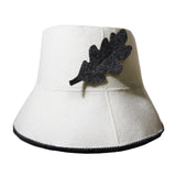 Maxbell Sauna Felt Cap Bath Hat Accessory Comfortable to Wear for Women Men Steaming White