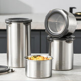 Maxbell 304 Stainless Steel Airtight Container Portable Reusable for Tea Candy Sugar 500ml