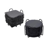 Maxbell 8x Slate Drink Coasters Tabletop Protection with Holder for Bar Kitchen Home Square