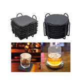 Maxbell 8x Slate Drink Coasters Tabletop Protection with Holder for Bar Kitchen Home Square