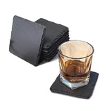 Maxbell 8x Slate Drink Coasters Tabletop Protection with Holder for Bar Kitchen Home Square