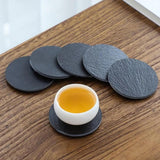 Maxbell 8x Slate Drink Coasters Tabletop Protection with Holder for Bar Kitchen Home Round