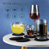 Maxbell 8x Slate Drink Coasters Tabletop Protection with Holder for Bar Kitchen Home Round