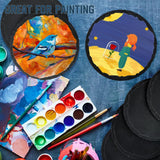 Maxbell 8x Slate Drink Coasters Tabletop Protection with Holder for Bar Kitchen Home Round