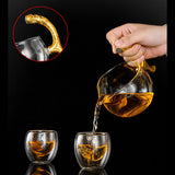 Maxbell Kungfu Glass Tea Set Kung Fu Tea Set for New Year Birthday Gift Father's Day