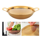 Maxbell Kitchen Colander Strainer Mesh Colander Basin for Vegetables Spaghetti Berries Golden