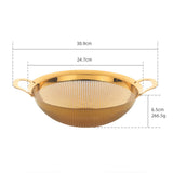 Maxbell Kitchen Colander Strainer Mesh Colander Basin for Vegetables Spaghetti Berries Golden