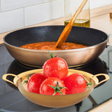 Maxbell Kitchen Colander Strainer Mesh Colander Basin for Vegetables Spaghetti Berries Golden