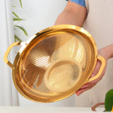 Maxbell Kitchen Colander Strainer Mesh Colander Basin for Vegetables Spaghetti Berries Golden