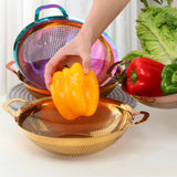 Maxbell Kitchen Colander Strainer Mesh Colander Basin for Vegetables Spaghetti Berries Golden
