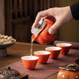 Maxbell Tea Infuser Pot Lucky Kung Fu Tea Set for Birthday Gift Home Outdoor Camping