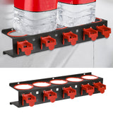 Maxbell Spray Bottle Storage Rack Space Saving Metal for Workshop Shelf with 5 Hooks