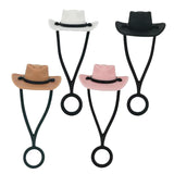 Maxbell 4 Pieces Silicone Cowboy Hat Straw Covers for Family Gatherings Outdoor Home