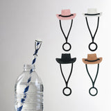 Maxbell 4 Pieces Silicone Cowboy Hat Straw Covers for Family Gatherings Outdoor Home