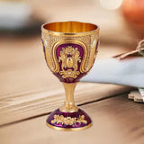 Maxbell Wine Glass Easy Clean Party Favors Portable Decoration Birthday Gifts Goblet Gold Purple