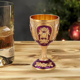 Maxbell Wine Glass Easy Clean Party Favors Portable Decoration Birthday Gifts Goblet Gold Purple