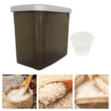 Maxbell Food Containers Kitchen Dustproof Grain Storage Bin for Flour Sugar Pet Food gray
