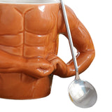 Maxbell Ceramic Coffee Mug Tea Cup Muscle Cup for Tea Hot or Cold Drink Father's Day basketball spoon