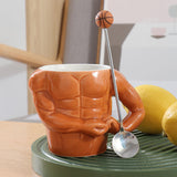 Maxbell Ceramic Coffee Mug Tea Cup Muscle Cup for Tea Hot or Cold Drink Father's Day basketball spoon