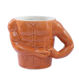 Maxbell Ceramic Coffee Mug Tea Cup Muscle Cup for Tea Hot or Cold Drink Father's Day spade spoon