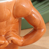 Maxbell Ceramic Coffee Mug Tea Cup Muscle Cup for Tea Hot or Cold Drink Father's Day spade spoon