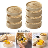 Maxbell Bamboo Steamer Basket Steamer Cloth Vegetable Steamer for Dimsum Bao Chicken Dia 25.4cm 2 Tier