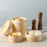 Maxbell Bamboo Steamer Basket Steamer Cloth Vegetable Steamer for Dimsum Bao Chicken Dia 25.4cm 2 Tier
