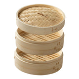 Maxbell Bamboo Steamer Basket Steamer Cloth Vegetable Steamer for Dimsum Bao Chicken Dia 25.4cm 2 Tier